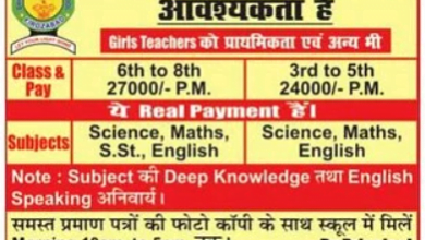 Required Female Teachers For School in Firozabad